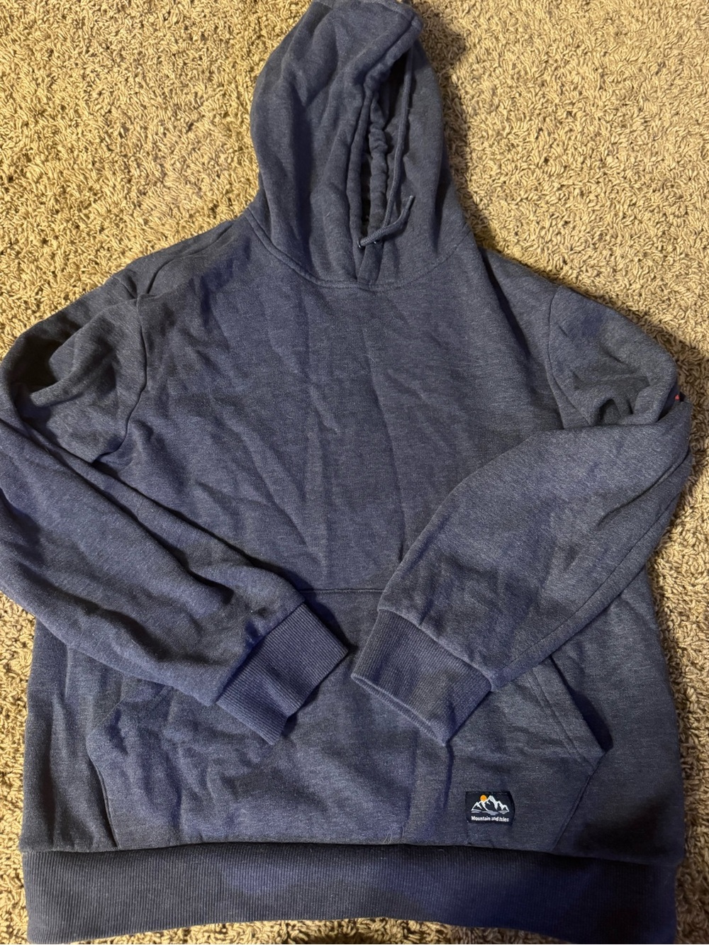 Men's Blue Hooded Pullover Sweatshirt